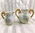 1940s Pale Blue Signed Hand Painted Teapot Sugar Bowl and Creamer Set For Sale - Image 14 of 17