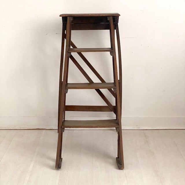 Small Vintage Stepladder in Beech, 1950s For Sale - Image 6 of 10