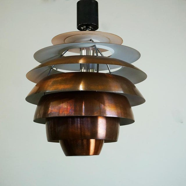 Mid-Century Modern Italian Copper and Metal Pendant Light from Stilnovo, 1960s For Sale - Image 10 of 11
