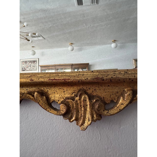 Vintage Italian Rococo Revival Giltwood Wall Mirror, Circa 1960 For Sale - Image 12 of 12