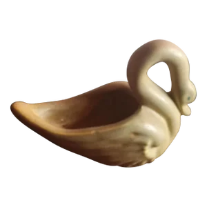Vintage Niloak Pottery Swan Figurine Planter
