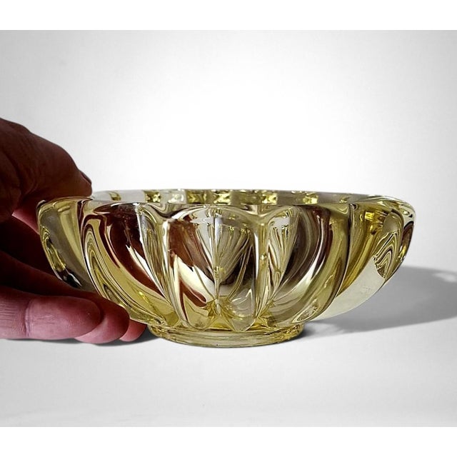 Mid 20th Century Art Deco French Molded Glass Bowl Attributed to Pierre d'Avesn For Sale - Image 16 of 18