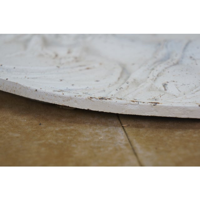 Early 20th Century Cast Iron Neoclassical East Wind Goddess Bas Relief Cameo Wall Plaque 13" For Sale - Image 5 of 9