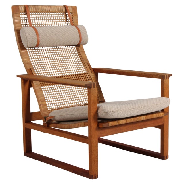 Oak 2254 Sled Lounge Chair in Cane attributed to Børge Mogensen for Fredericia, 1956, Denmark For Sale - Image 9 of 9