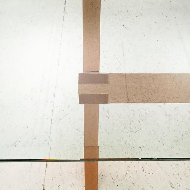 Wooden Dining Table with Glass Top For Sale - Image 14 of 18
