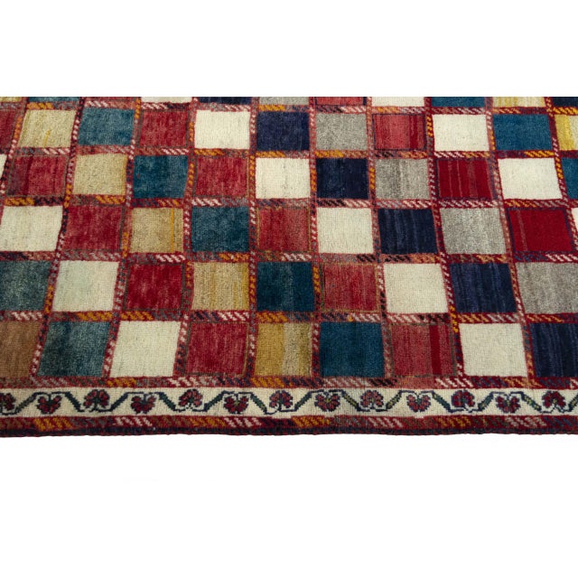 Textile Hand-Knotted Gabbeh Nomadic Rug For Sale - Image 7 of 11