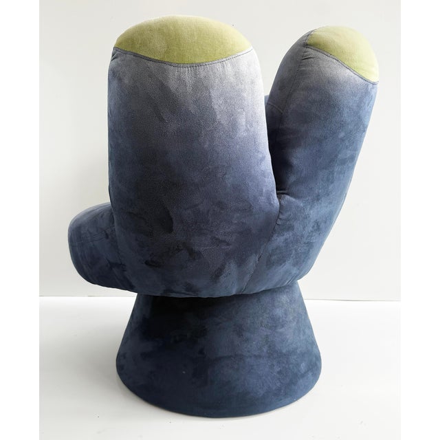 Late 20th Century Original Blue Vintage Ballpark Upholstered Hand Lounge Chair For Sale In Miami - Image 6 of 9