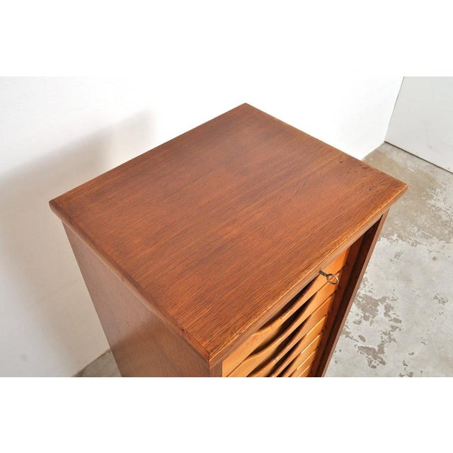Vintage Roller Door Cabinet in Oak and Beech, 1940s For Sale - Image 9 of 14