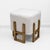 2000 - 2009 Modernist Italian Ash Wood Stools in White Bouclé, 2000, Set of 2 For Sale - Image 5 of 7
