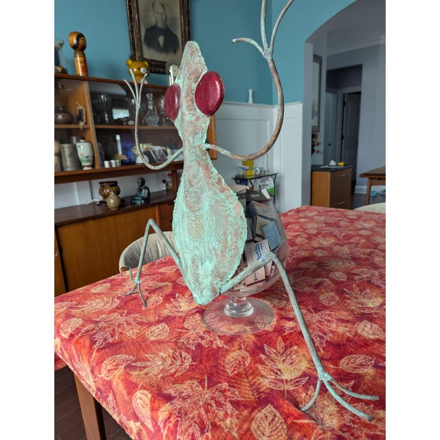 Copper 1980s Vintage Brutalist Torch-Cut Patinated Copper Frog Wall Sculpture For Sale - Image 8 of 12