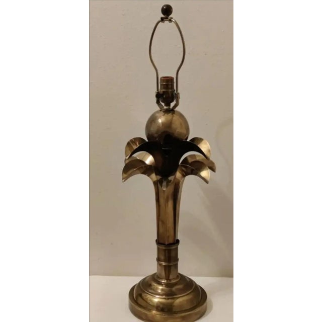 Metal Late 20th Century Hart Associates Brass Palm Leaf Table Lamp For Sale - Image 7 of 7