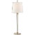 Lyra Buffet Lamp in Hand-Rubbed Antique Brass and Crystal with Linen Shade Designer: Thomas O'Brien Height: 35.75" Shade...