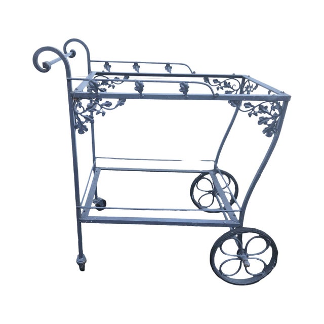 Vintage Salterini Wrought Iron Bar/Tea Cart New Orleans Pattern This hard to find wrought iron beverage cart is attributed...