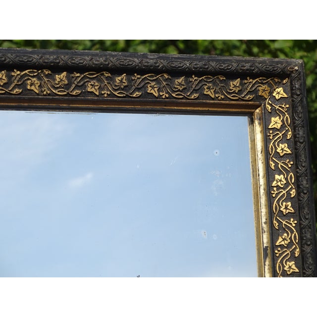 Antique Mirror with Black and Gold Frame, 1890s For Sale - Image 5 of 14