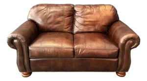 Thomasville Traditional Brown Leather Loveseat