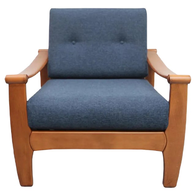 Dark Blue Armchair, 1960s For Sale