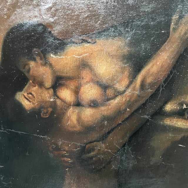 Nude, Figurative Composition, 1900s, Oil Painting on Canvas For Sale - Image 4 of 12