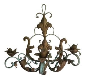 1980s Vintage Fleur De Lis Style Garden Sconce