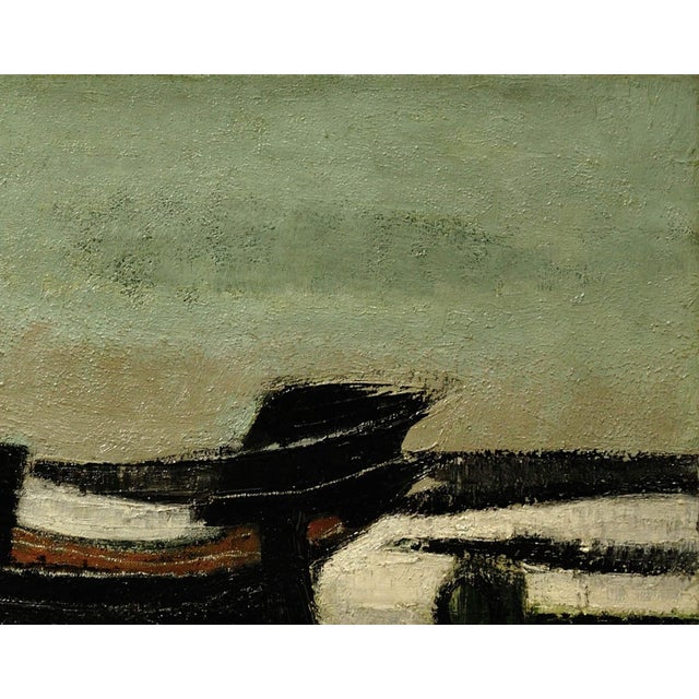 Andre Minaux, Stranded Boats, 1963, Oil Painting on Canvas, Framed For Sale - Image 7 of 18