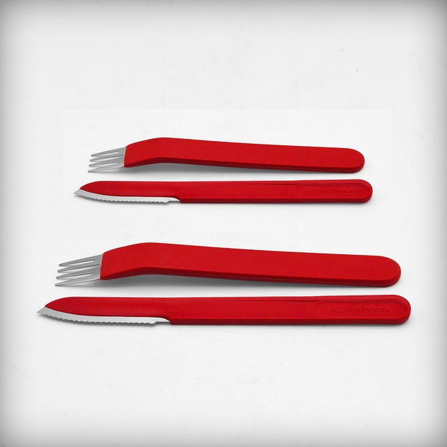 Plastic Casino Cutlery Set for Six People from Sedasco, France, 1970s, Set of 12 For Sale - Image 7 of 15