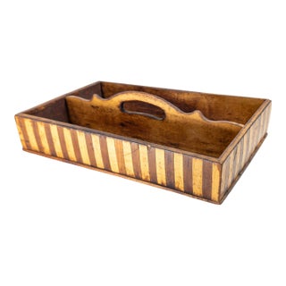 19th Century English Scottish Treenware Banded Inlay Tray For Sale