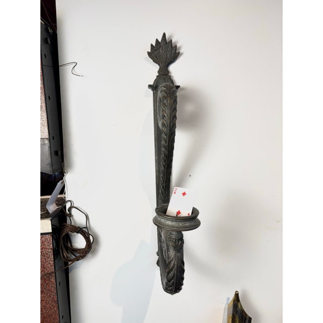 Vintage Cast Metal Wall Sconces, Gothic Revival Style For Sale - Image 10 of 10
