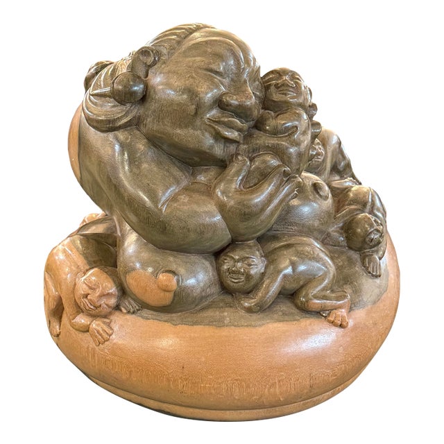 Antique Japanese Carved Boxwood Fertility Sculpture For Sale