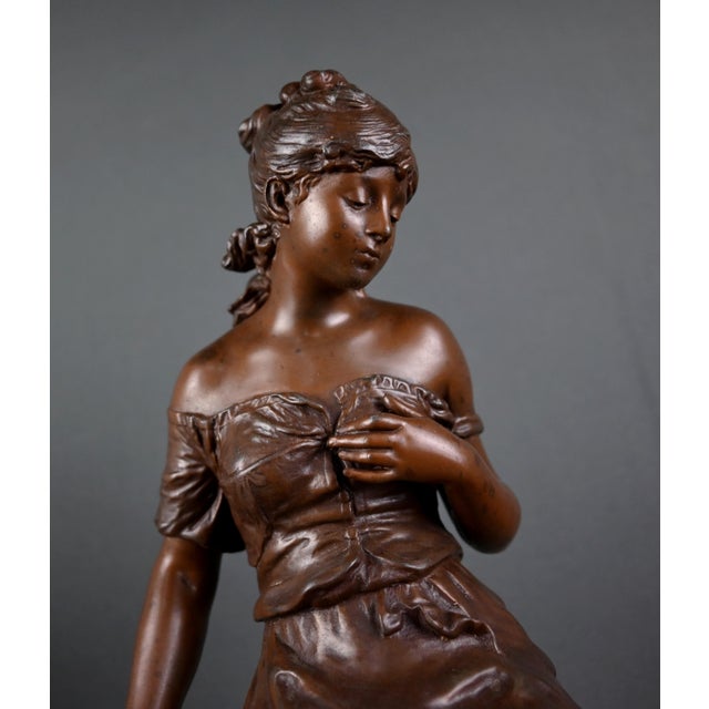 Early 20th Century Marble and Spelter Fireplace Mantel Set by A. Moreau, Set of 3 For Sale - Image 14 of 18