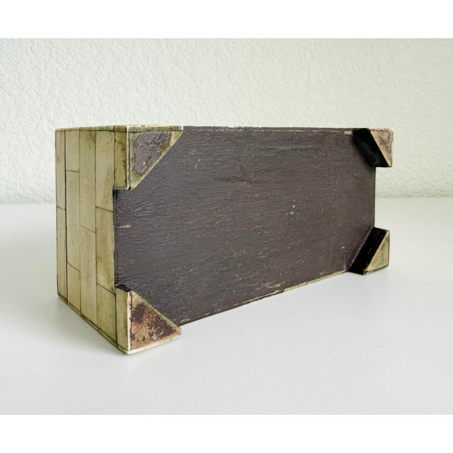 Vintage Bone Inlay Box With Tiered Lid For Sale - Image 11 of 11