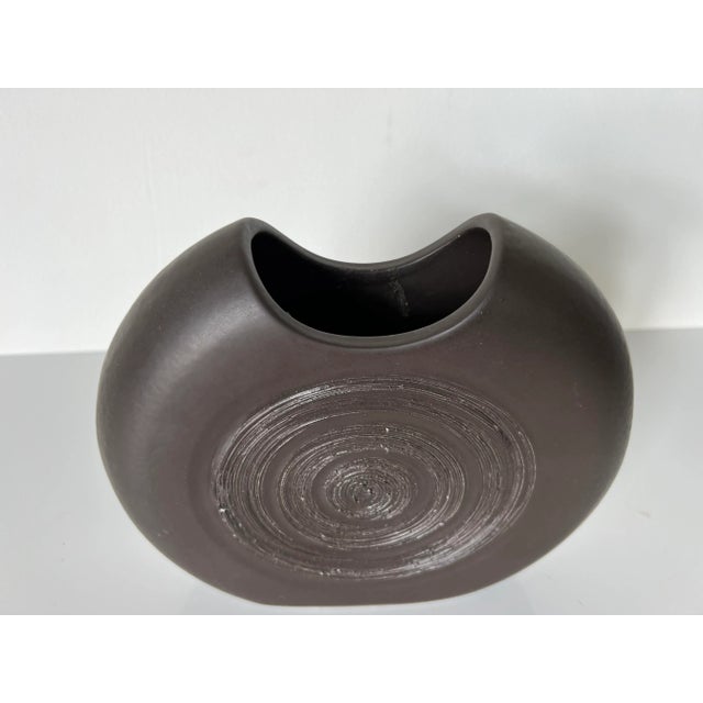 Vintage Italian Brown Matte Glaze Decorative Vase/ Sold For Sale - Image 4 of 12