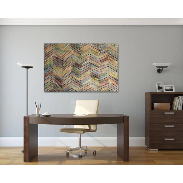 Zig Zag - Original Layered Thick Paint Textured Oil Painting by Petra Roes-Nickel For Sale In Los Angeles - Image 6 of 8