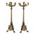 Pair of French Neo-Grec Gilt and Patinated Bronze Five-Light Candelabra, Cast by the Auguste-Maximilien Delafontaine Foundry, Paris, Circa 1870–1885. For Sale