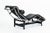 Metal Cassina Lc4 Black Leather Chaise Lounge Chair by Le Corbusier 1981 For Sale - Image 7 of 18