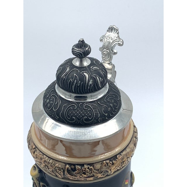 Navy Blue King Fest Krug Oompah Band Musical Beer Stein For Sale - Image 8 of 10