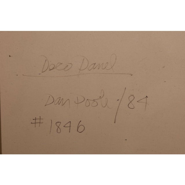 Contemporary Dan Poole Deco Panel Signed 1984 Acrylic Contemporary Painting on Canvas Framed For Sale - Image 3 of 9