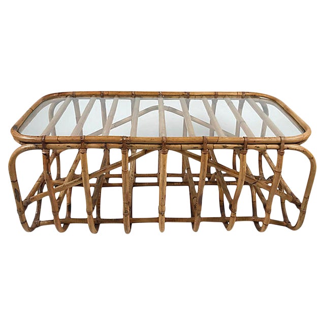 Architectural Rattan Coffee Table Chairish