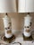 Hollywood Regency Mid 20th Century Hollywood Regency Midcentury Gold and White Hand Painted Opaline Palm Tree Table Lamps - a Pair For Sale - Image 3 of 11