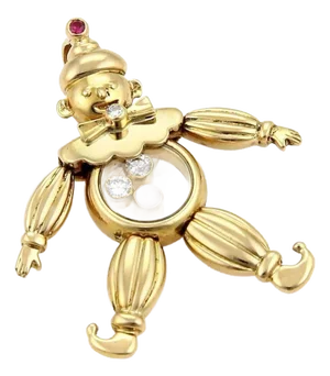 Chopard Animated Diamonds & Rubies 18k Yellow Gold Clown Charm Pendant
