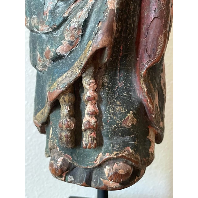 12th Century Romanesque Wood Sculpture of the Virgin Mary. For Sale - Image 11 of 13
