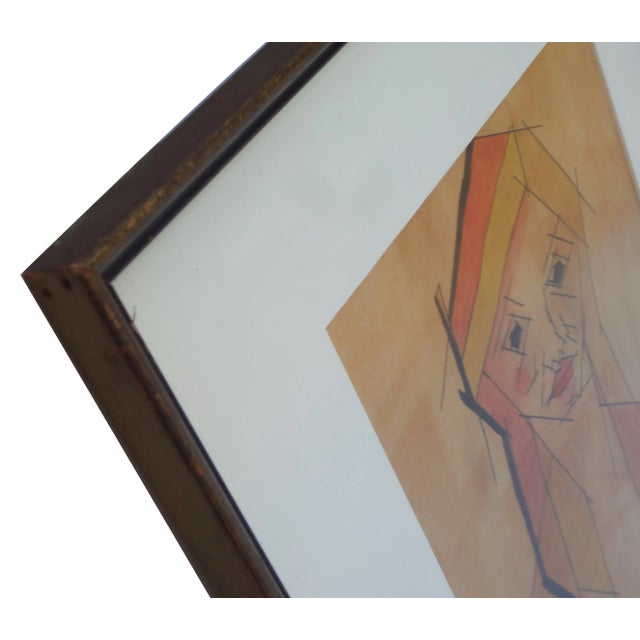 Framed Cubist Portrait For Sale - Image 4 of 7