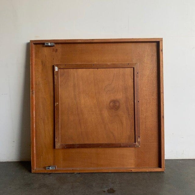 Mid-Century Modern Large Vintage Square Pencil Reed Mirror For Sale - Image 3 of 6