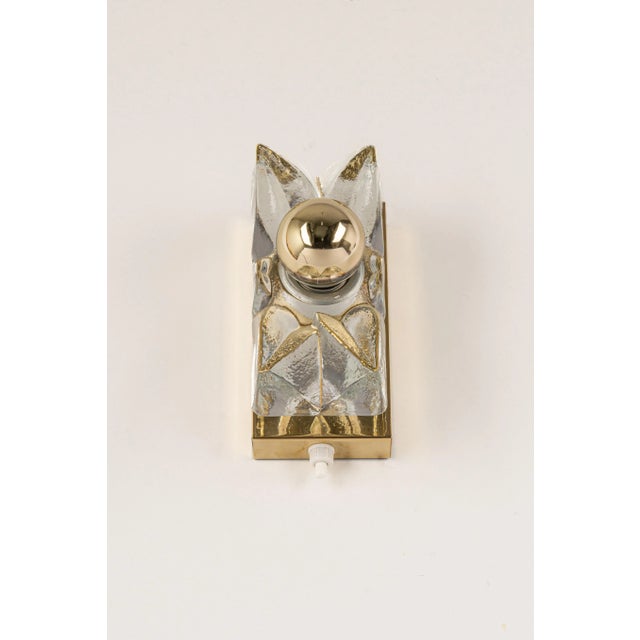 Glass Wall Light attributed to Sische, Germany, 1970s, Set of 2 For Sale - Image 3 of 9