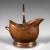 This is an antique helmet scuttle. An English, copper coal bucket or fireside bin, dating to the early Victorian period,...