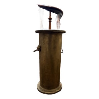 Antique Brass Lion Head Umbrella Stand For Sale