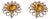 Vintage 1950s Signed Napier Goldtone Faux-Citrine Flower Clip Earrings For Sale