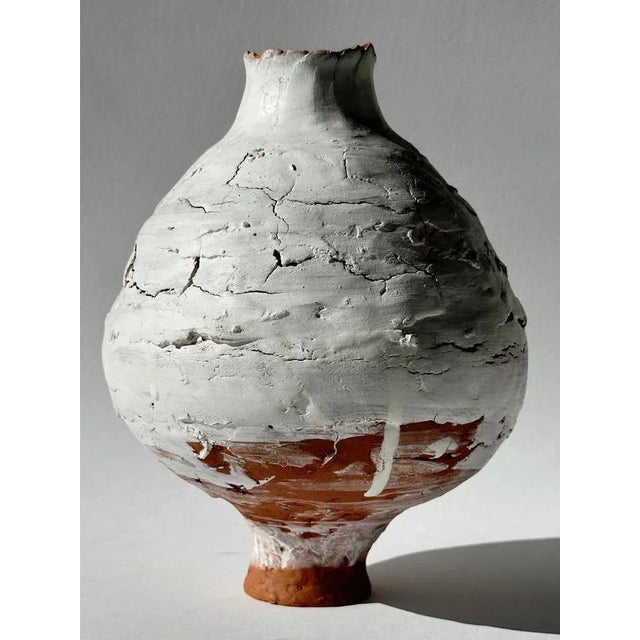 Terracotta Moon Jar No 6 by Elena Vasilantonaki Unique Dimensions: ⌀ 14.5 x H 18.5 cm (Dimensions may vary) Materials:...