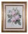 Antique Hand-Painted Porcelain Plaque with Pink Roses in Giltwood Frame, Late 20th Century For Sale