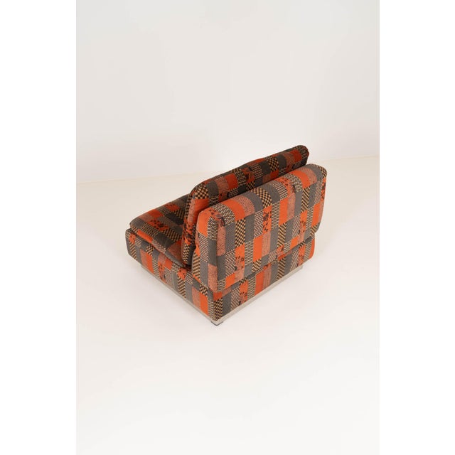 Modular Velvet Sofa Set with Coffee Table by Giovanni Offredi for Saporiti, 1970s, Set of 4 For Sale - Image 13 of 15