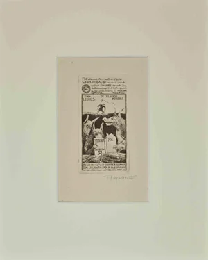 Alberto Martini, Ex Libris Giorgio Balbi, Woodcut, Mid-20th Century