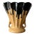 1930s Zanesville "Ebonello" Drip Glaze Fan Vase For Sale